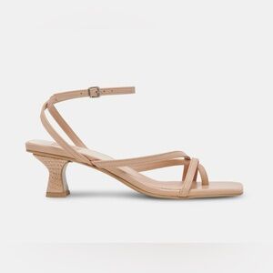 Dolce Vita Baylor Heeled Sandals in Cream Leather | Women’s Size 8.5 | Brand New